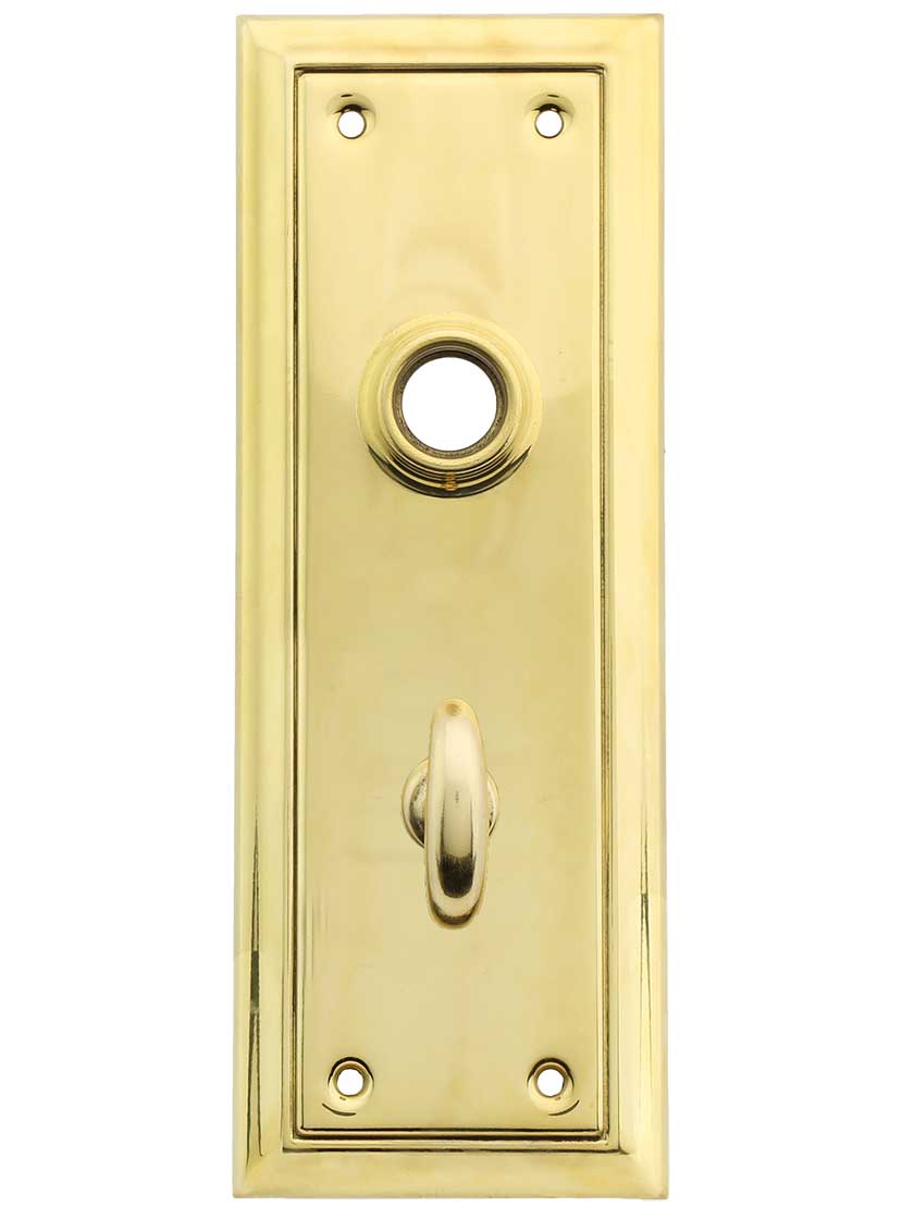 Granby Stamped-Brass Back Plate with Thumb Turn - 6 7/8" x 2 1/2"